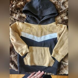 GUESS Kids' Black, Gold, and White Hoodie